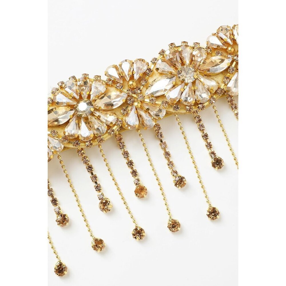 1920s Flapper Headpiece Rhinestone Bead Chain Vintage Hair Accessory - Picture 5 of 6